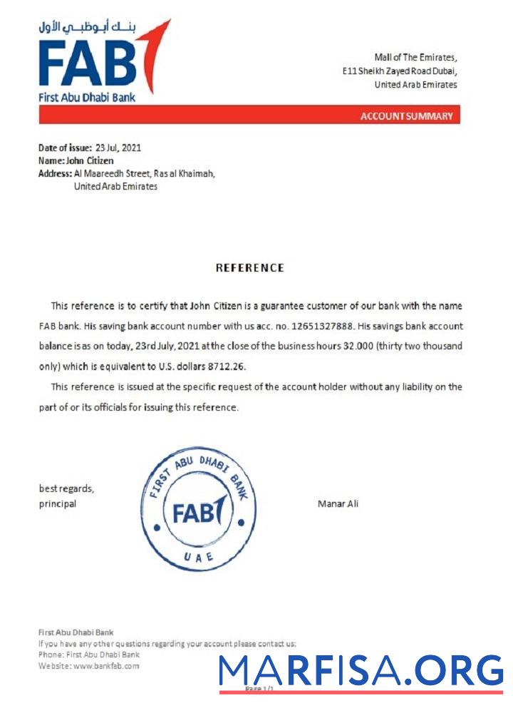 Blank UAE FAB reference template